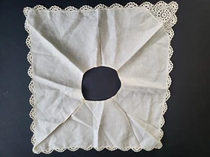 Vtg Collar Cotton Fabric and Lace Off White Natural Color Cottage Core Tags - Picture 1 of 7