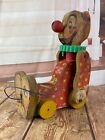 Fisher Price Squeaky the Clown Pull Toy Wood Wooden Vintage
