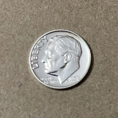 1958 Silver Proof Dime Uncirculated Error Mint Mark - Image 1 of 2