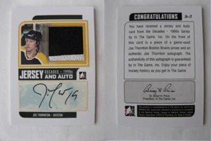 2013-14 ITG Decades 1990s Game Used Auto Jersey Joe Thornton 1/3 - Picture 1 of 1