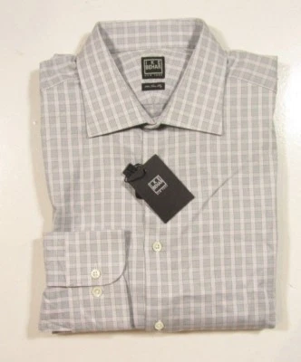 Camisa de vestir IKE BEHAR New York para hombre gris años 120 2 capas a cuadros $145 Foto 1 de 2