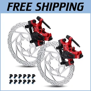 Premium Dual Piston Mechanical Disc Brake Kit with 160mm Rotors for Bicycles - Picture 1 of 9