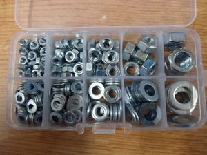 METRIC, M4-M10, NUT & WASHER, ASSORTMENT, BZP, 300 No PIECES! - Imagen 1 de 2