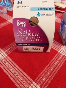 Hanes L'eggs Silken Mist Women Pantyhose Size B Sun Beige 1 Pair Control Top NIP - Picture 1 of 5