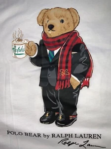 POLO RALPH LAUREN Iconic Polo holiday Bear Jersey white Tee shirt SZ XL NWT$98 - Picture 1 of 3