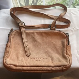 Liebeskind Maike Cross Body Leather Bag Purse Flap 3 Zip Sections Pink - Picture 1 of 16