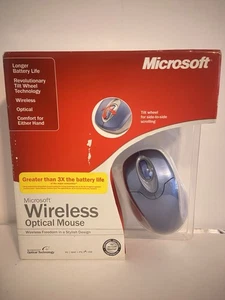 New Microsoft Wireless Optical Mouse 3000 Blue Mac/PC USB or PS/2 Model 1008 - Picture 1 of 5
