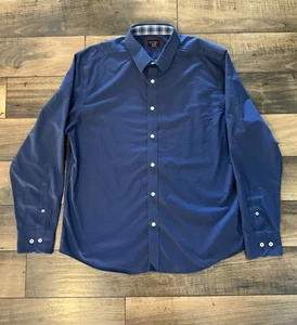 UNTUCKit Men's Sz.XL 100% Cotton Navy Blue Long Sleeve Button Up Shirt - Picture 1 of 6