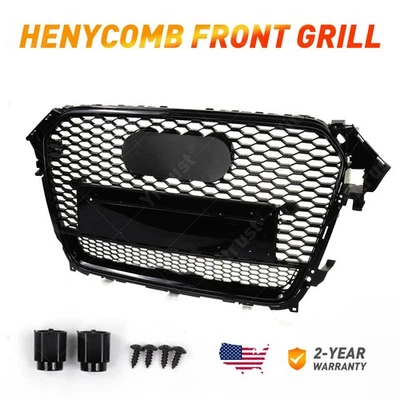 Para Audi A4 S4 B8.5 RS4 Estilo 2013-2015 2014 Rejilla de malla con accesorios de rebotes Foto 1 de 4