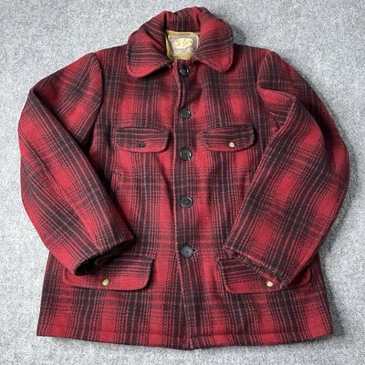 HW Carter Buffalo Plaid Hunting Jacket Coat Wool 1970s - Image 1 of 4