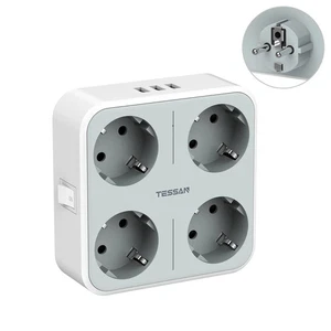 7-in-1 Steckdosenleiste: 4 Steckdosen, 3 USB, Überlastschutz - Bild 1 von 14
