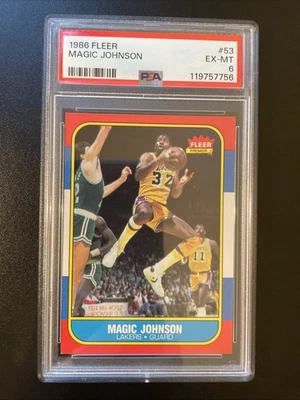 Fleer #53 Magic Johnson 1986 PSA 6 Foto 1 de 3