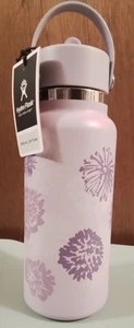 NUEVA HYDROFLASK 32 OZ Gorra Flexible Ancha - Pixie - Edición Limitada Flores Púrpura - Imagen 1 de 3