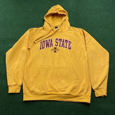 Moletom com capuz masculino vintage Iowa State L amarelo ciclones universitário universitário - Imagem 1 de 4