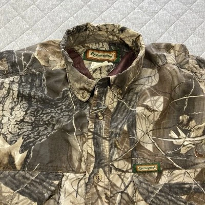 Camisa masculina camuflada Remmington 2XL madeira realtree manga curta ventilada pesca caminhada - Imagem 1 de 4
