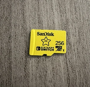 SanDisk Nintendo Switch 256GB Micro SD XC Yellow Super Mario Star Memory Card - Picture 1 of 3