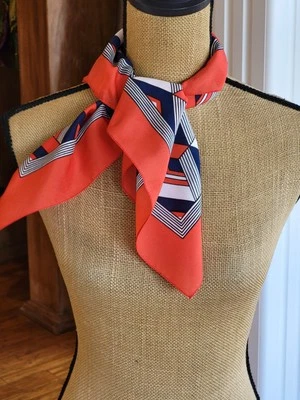 Boselli Vintage Polyester Scarf Made In Italy  Red White And Blue - Image 1 of 4