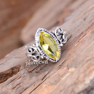 Citrine Topaz Gemstone 925 Sterling Silver Designer Ring For Everyone Gift - Picture 1 of 6
