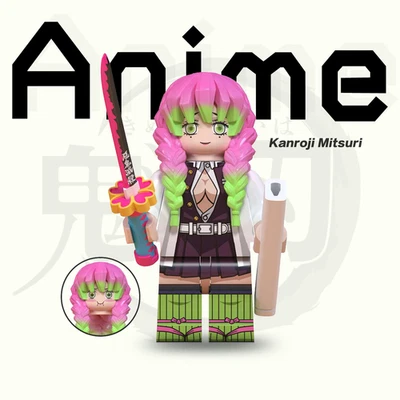 Anime Demon Slayer Mitsuri Kanroji Custom Minifigure 2 inch gift for fan - Image 1 of 2