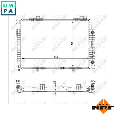 RADIATOR ENGINE COOLING 51281 FOR M111.970/973/983 2.3L OM 604.910 2.2L 4cyl - Image 1 of 4