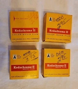 Vintage Expired 4 Kodachrome II Color Movie Film Double 8mm Rolls (25Ft) K459 - Picture 1 of 4