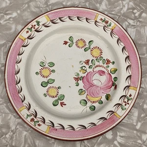 Queens Rose 7 1/2" Teller Pearlware Staffordshire handbemalt ca 1820 - Bild 1 von 5