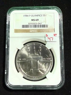 1984 P OLYMPICS EAGLE COMMEMORATIVE NGC MS 69 047 - Image 1 of 4