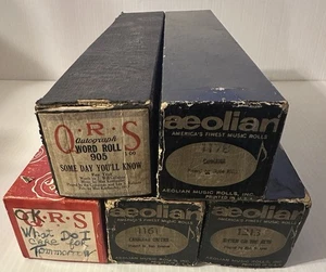 QRS Player Piano Rolls Lot ~ Lot Of 5 Rolls - Picture 1 of 2