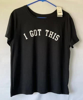 Camiseta moderna Lux para mujer "I Got This" negra talla XL Foto 1 de 4