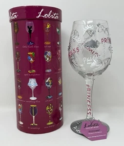 Copa de vino Lolita Princess pintada a mano 15 oz con recetas coronas tiaras realeza - Imagen 1 de 12