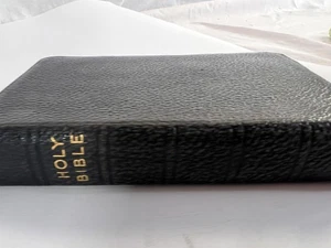 Vintage Oxford Self-Pronouncing Holy Bible KJV India Paper Black Leather USA - Imagen 1 de 14