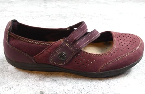 Earth Sprit Shoe Womens 10 Red Gelron Slip On Mary Jane Vented Leather Comfort - Picture 1 of 12