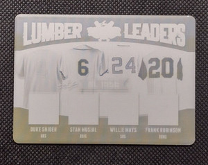 2021 Leaf Lumber Duke Snider Stan Musial, Willie Mays, Robinson Yellow Plate 1/1