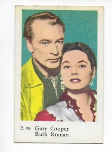 Gary Cooper Ruth Roman Dallas  Movie Stars 1958 Swedish Trading Card Number P.98 - Picture 1 of 1