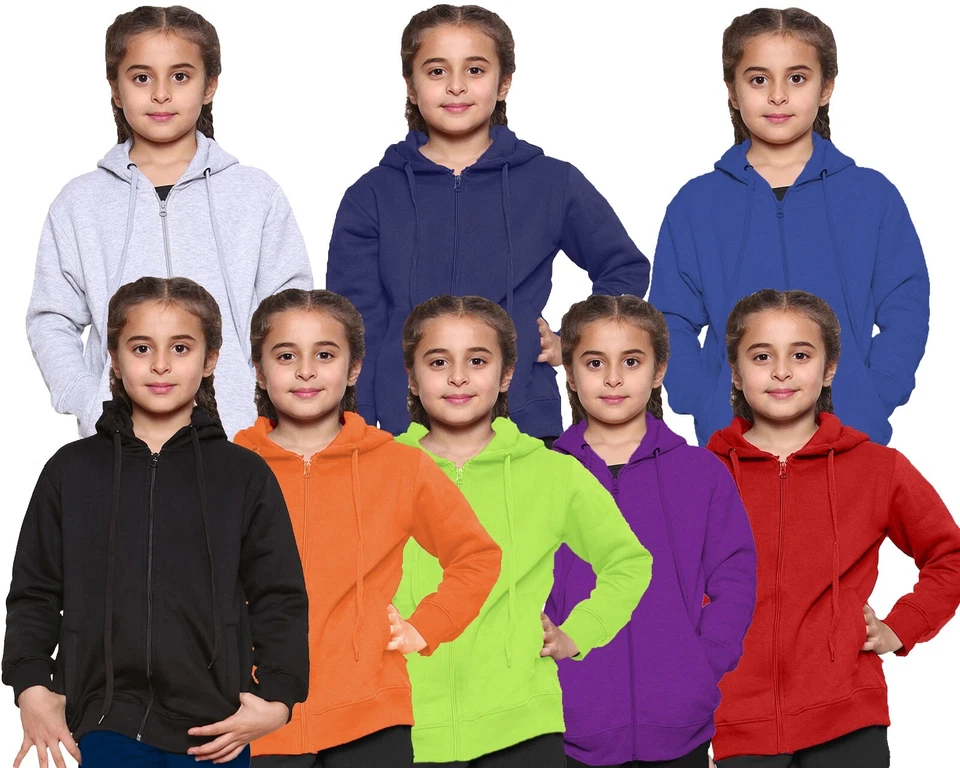 GW CLASSY OUTFIT Kids Boys Girls Hoodie Zipper Unisex Fleece Hoodies PE School Sport Casual Wear