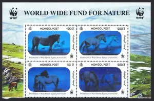 Przewalski's Horse Block of 4 Logo Mongolia 2000 MNH SG#2857-2860 - Picture 1 of 1