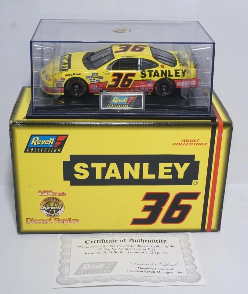 Todd Bodine #36 1997 Stanley Tools Pontiac Grand Prix NASCAR Revell 1:24 Diecast - Image 1 of 4