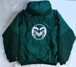 VTG RARE PRO PLAYER COLORADO STATE RAMS FULL ZIPP REVERSIBLE HOODED JACKET L - Picture 1 of 10