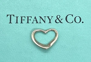 "Colgante Tiffany & Co Elsa Peretti España plata esterlina pequeño corazón abierto 0,5/8""" - Imagen 1 de 12