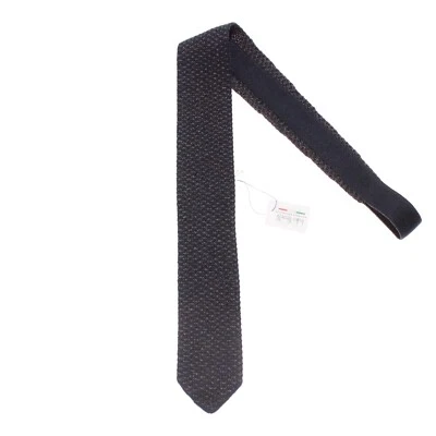 Corbata de punto Italo Ferretti nueva con etiquetas en azul marino y gris 100 % seda hecha en Italia Foto 1 de 4