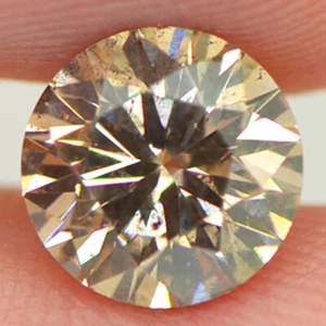 Diamante de forma redonda elegante color champán suelto SI1 natural mejorado 1,54 quilates - Imagen 1 de 11