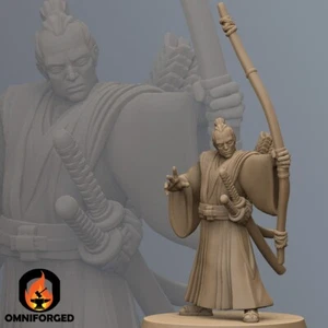 Samurai Miniatura Daimyo Arco Guardia Mini Dungeons and Dragons Mini DnD 5e 28mm - Foto 1 di 1