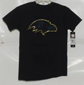 Camiseta Pequeña Dorada Negra Pequeña Dorada Negra de los Baltimore Ravens del Equipo de la NFL - Imagen 1 de 6
