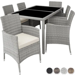 Set da Giardino in Polyrattan Sedie con Cuscino Tavolo Arredamento Esterno Nuovo - Foto 1 di 103