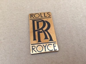 RARE PRE WAR ROLL ROYCE BRASS ENAMEL BADGE EMBLEM 2.5CM X 4.5CM -EMPIRE CC PARTS - Picture 1 of 12