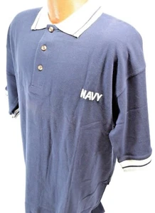 US Navy US Naval Academy Annapolis, Polo Shirt Blue/Gray M/L - Picture 1 of 10