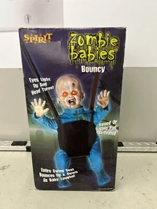 Bouncy zombie baby spirit Halloween rare W Box  prop animatronic  gemmy Latex - Picture 1 of 5