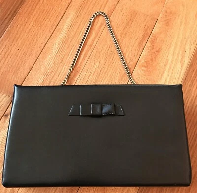 Винтажный MCM женщин черный клатч сумочка бант искусственной кожи дополнительный цепочка ручки - Изображение 1 из 4