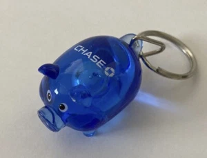 Chase Bank Blue Pig Keychain New in Wrapper - Picture 1 of 5