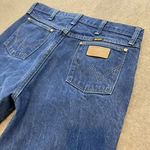 Wrangler Jeans Mens 35 Fits 34x34 Faded Blue 13MWZ Cowboy Cut Western - Picture 1 of 13